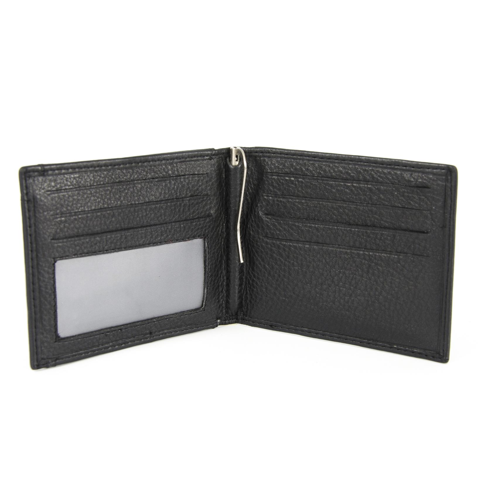 Moška denarnica s sponko- v črni barvi- slikana znotraj