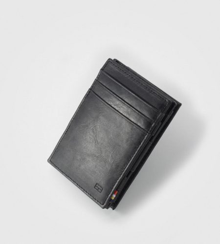Gladka denarnica z drobižnico Garzini Essenziale- črna